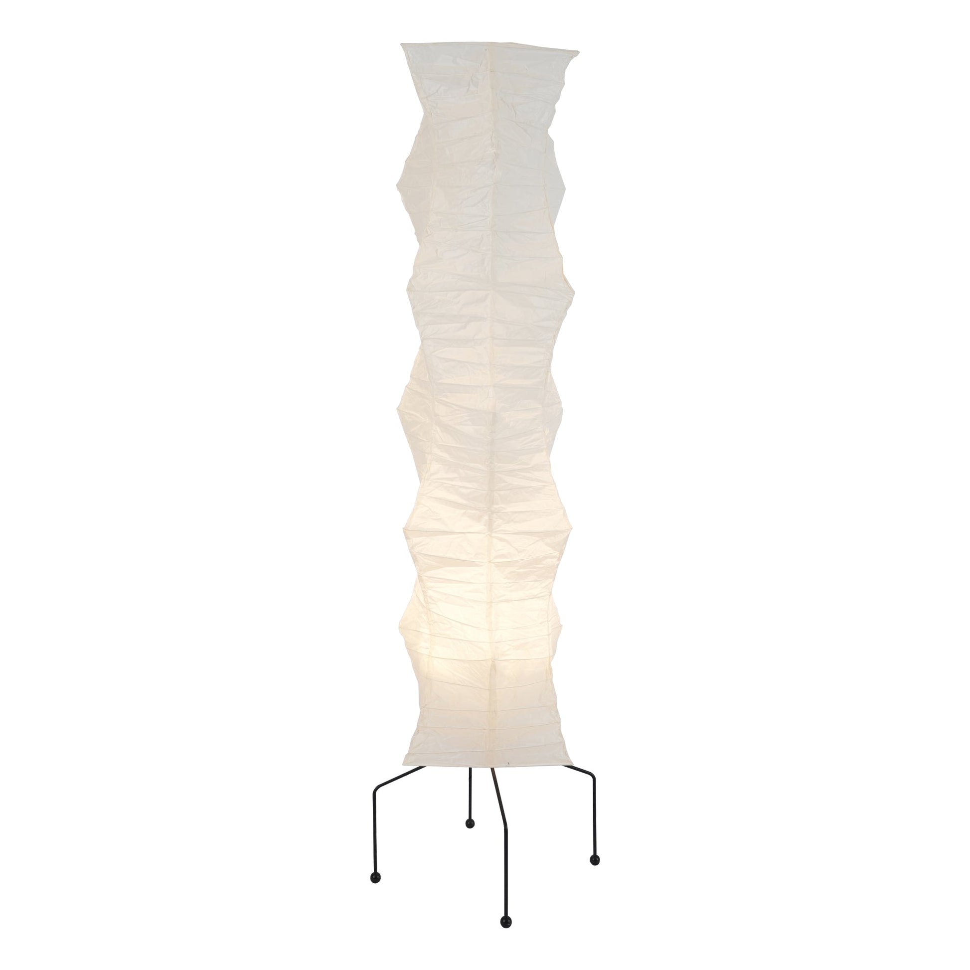 Rice Paper Floor Lamp | Mulberry Paper Shade, Metal Base & Ideal for Indoor Lighting