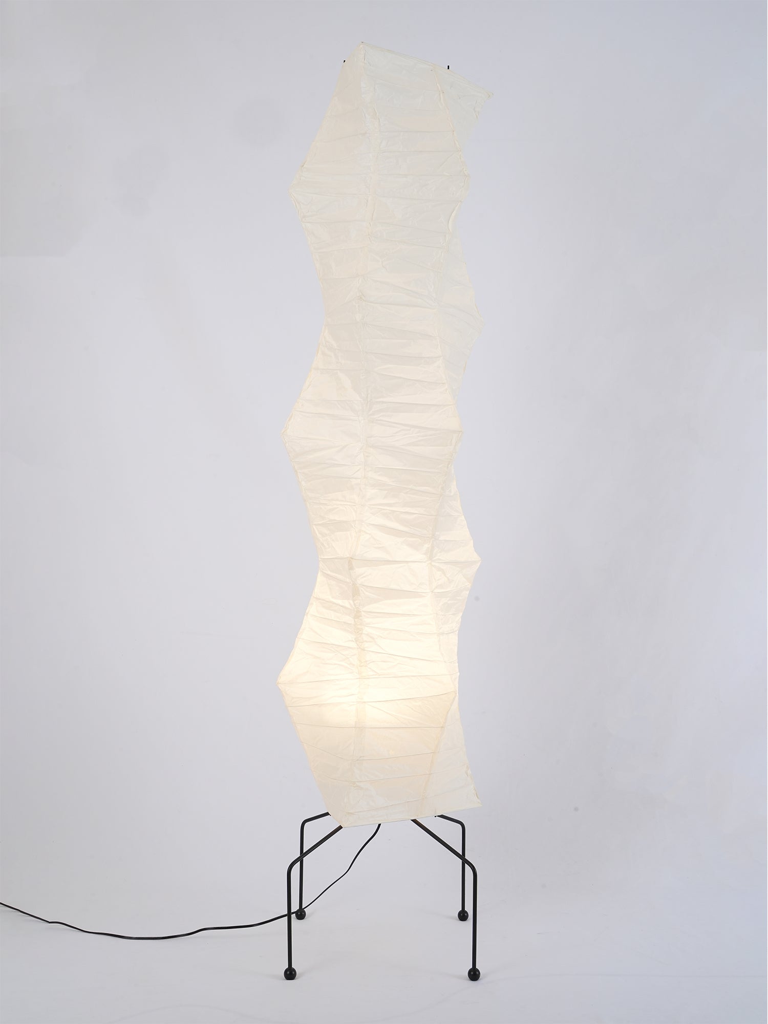 Rice Paper Floor Lamp | Mulberry Paper Shade, Metal Base & Ideal for Indoor Lighting