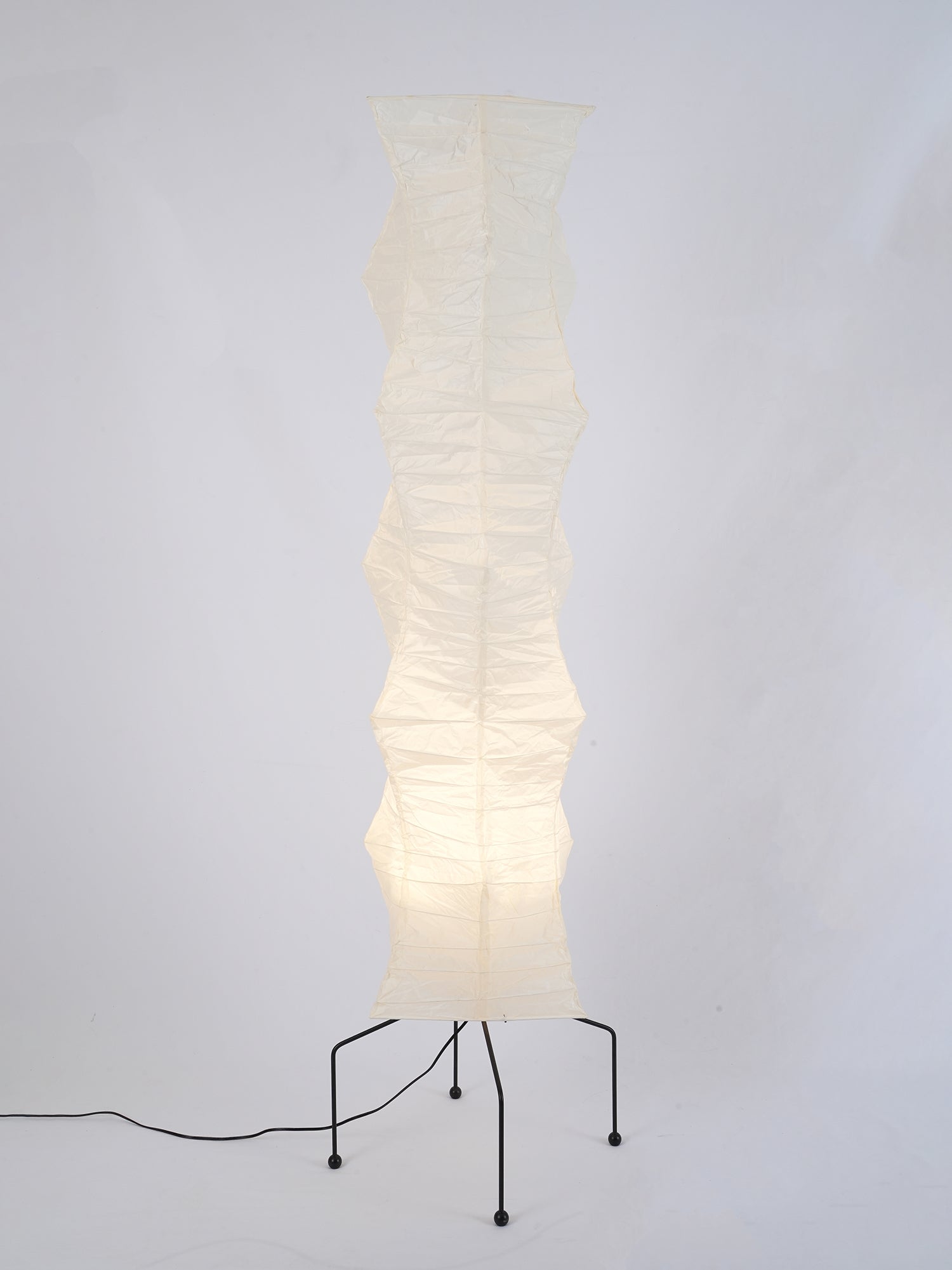 Rice Paper Floor Lamp | Mulberry Paper Shade, Metal Base & Ideal for Indoor Lighting
