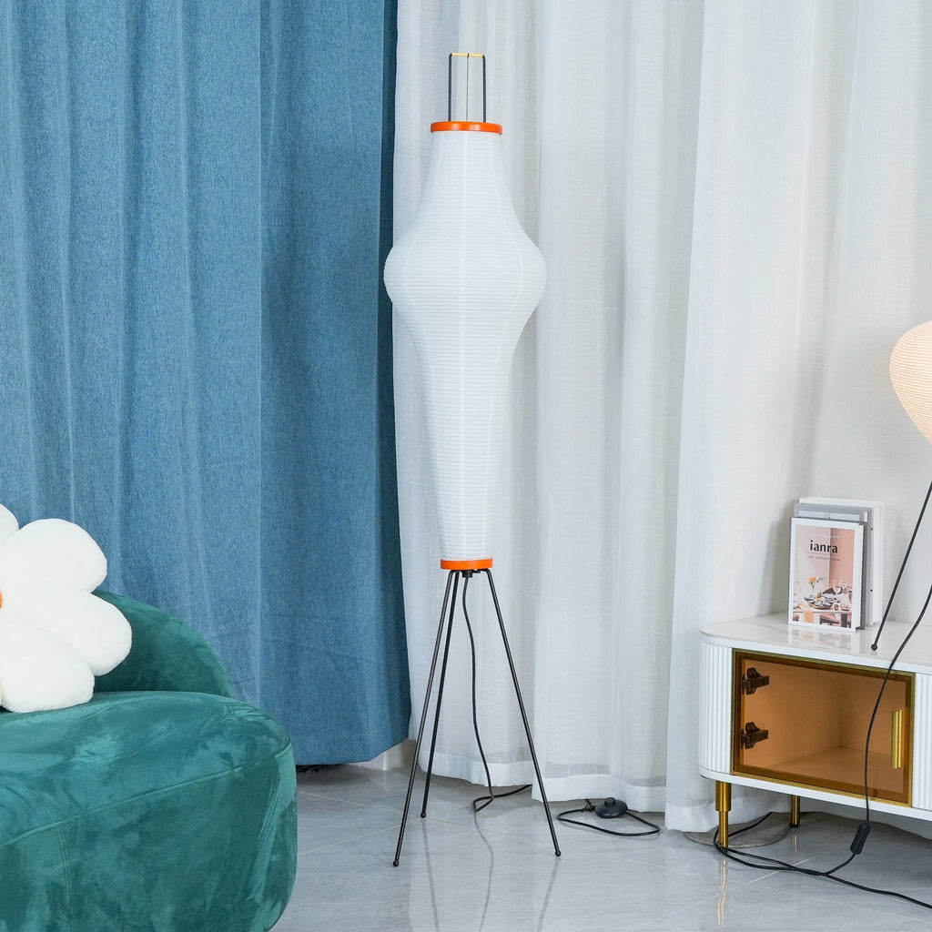 Rice Paper Floor Lamp | Mulberry Paper Shade, Metal Base & Ideal for Indoor Lighting