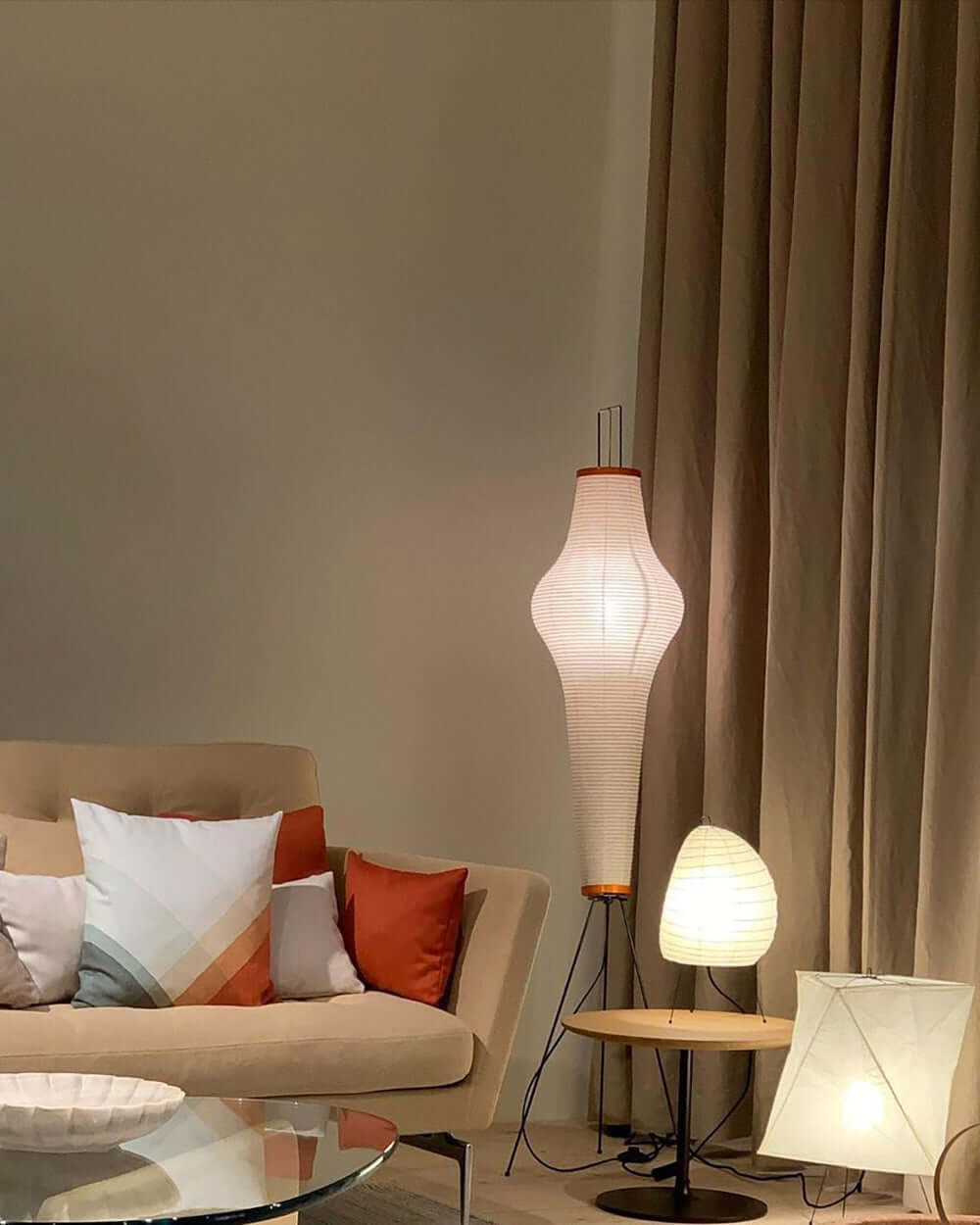 Rice Paper Floor Lamp | Mulberry Paper Shade, Metal Base & Ideal for Indoor Lighting