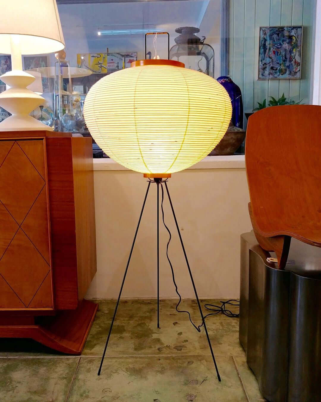 Rice Paper Floor Lamp | Mulberry Paper Shade, Metal Base & Ideal for Indoor Lighting