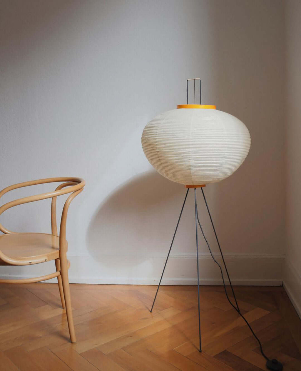 Rice Paper Floor Lamp | Mulberry Paper Shade, Metal Base & Ideal for Indoor Lighting