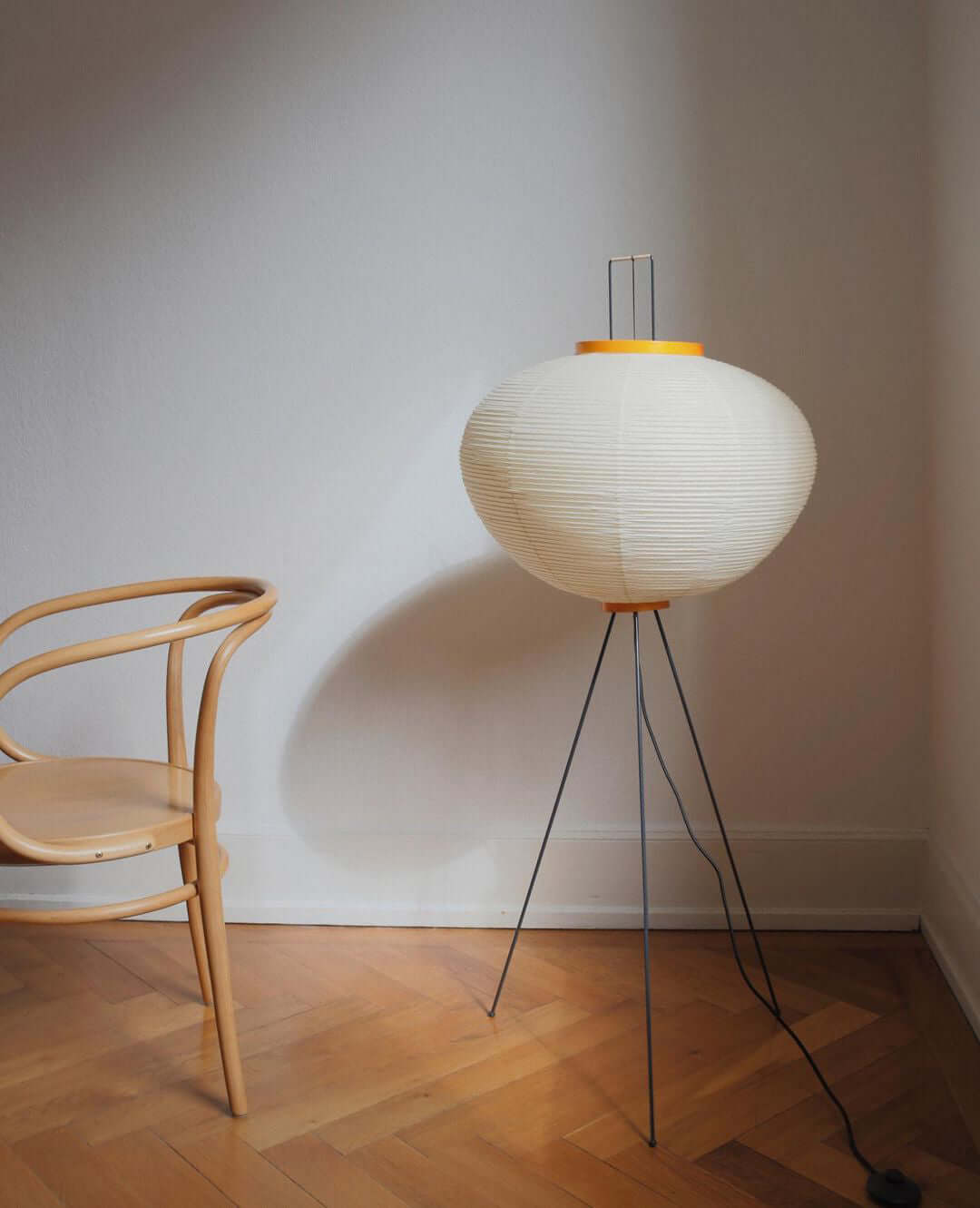 Rice Paper Floor Lamp | Mulberry Paper Shade, Metal Base & Ideal for Indoor Lighting