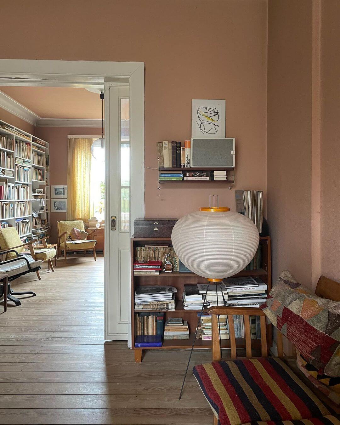 Rice Paper Floor Lamp | Mulberry Paper Shade, Metal Base & Ideal for Indoor Lighting