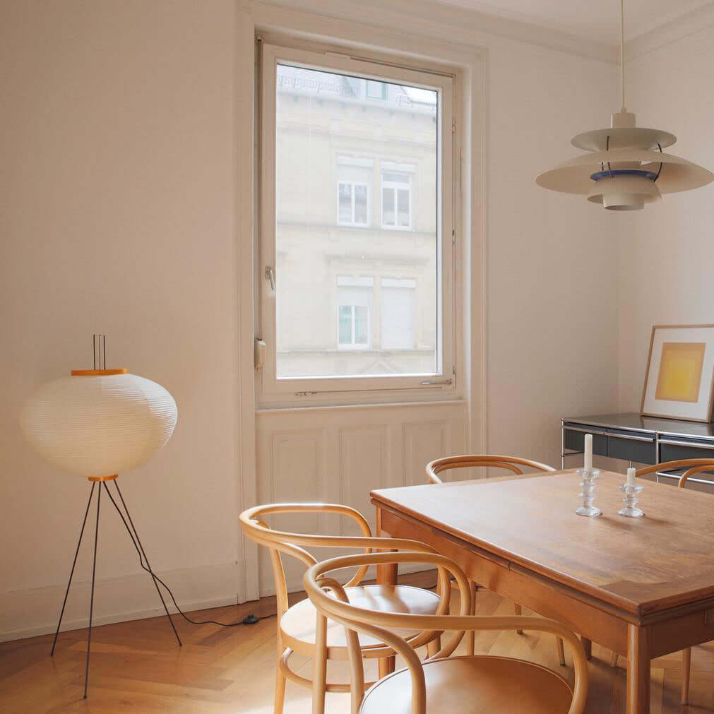 Rice Paper Floor Lamp | Mulberry Paper Shade, Metal Base & Ideal for Indoor Lighting