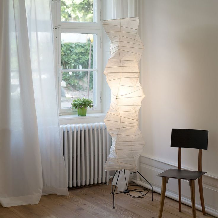 Rice Paper Floor Lamp | Mulberry Paper Shade, Metal Base & Ideal for Indoor Lighting