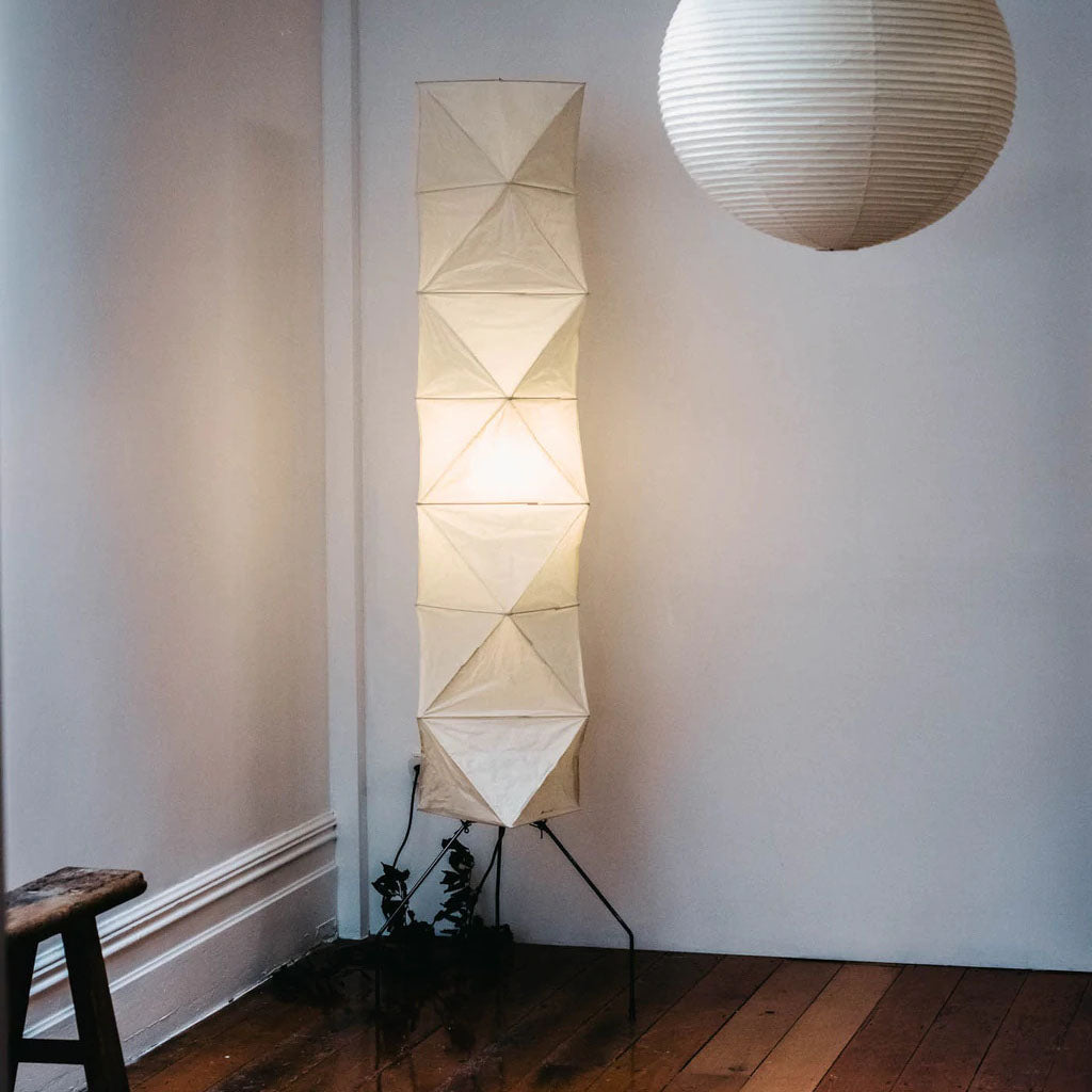 Rice Paper Floor Lamp | Mulberry Paper Shade, Metal Base & Ideal for Indoor Lighting