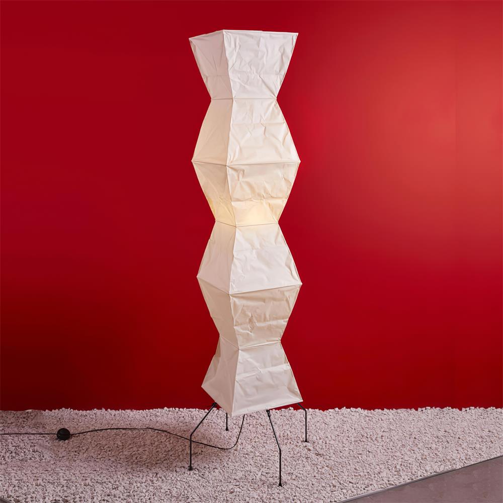 Rice Paper Floor Lamp | Mulberry Paper Shade, Metal Base & Ideal for Indoor Lighting