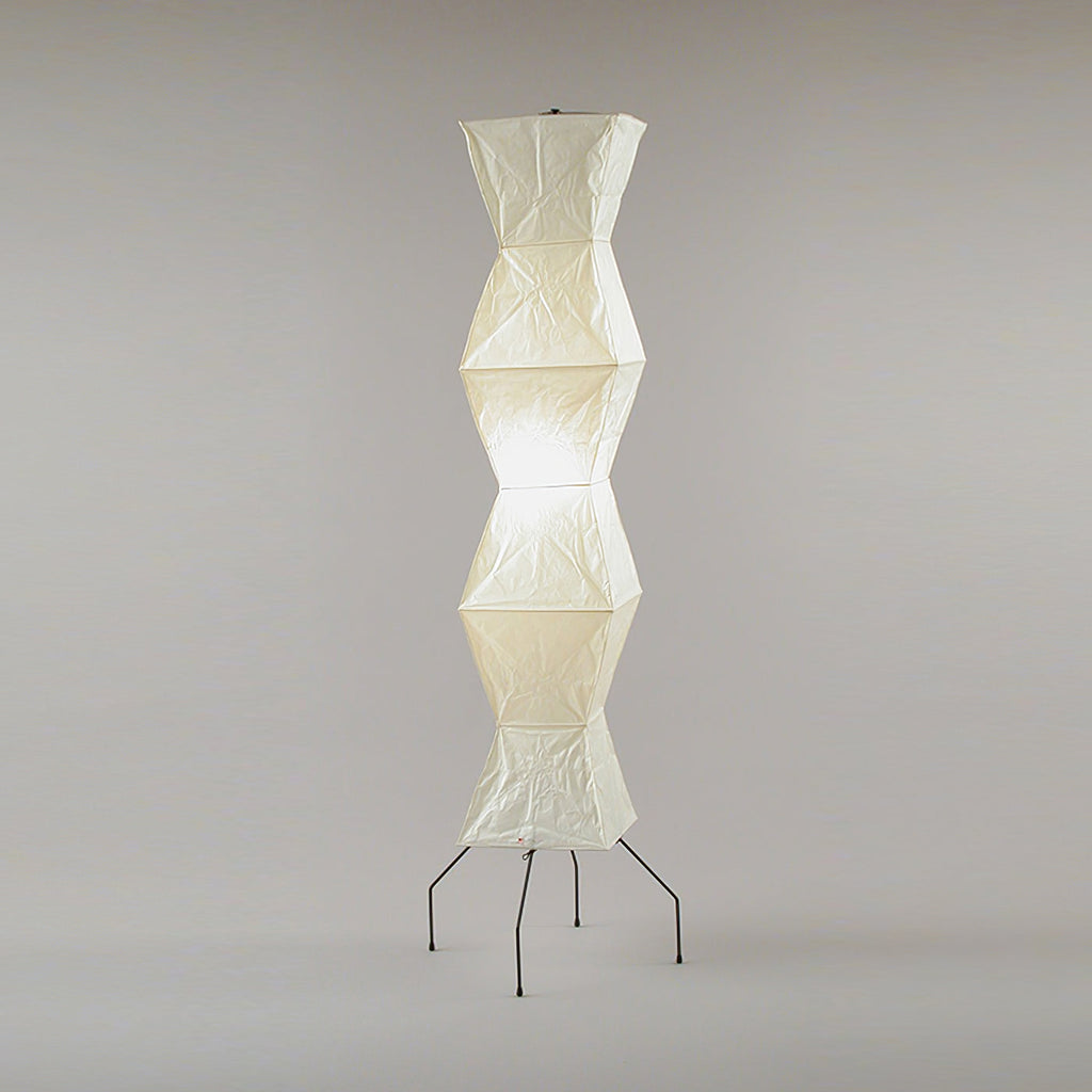 Rice Paper Floor Lamp | Mulberry Paper Shade, Metal Base & Ideal for Indoor Lighting