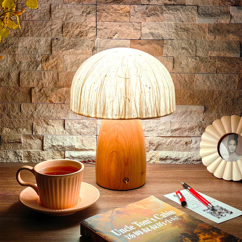 Mushroom Table Lamp with Adjustable Brightness - Modern LED Lighting for Home Decor & Nightstands
