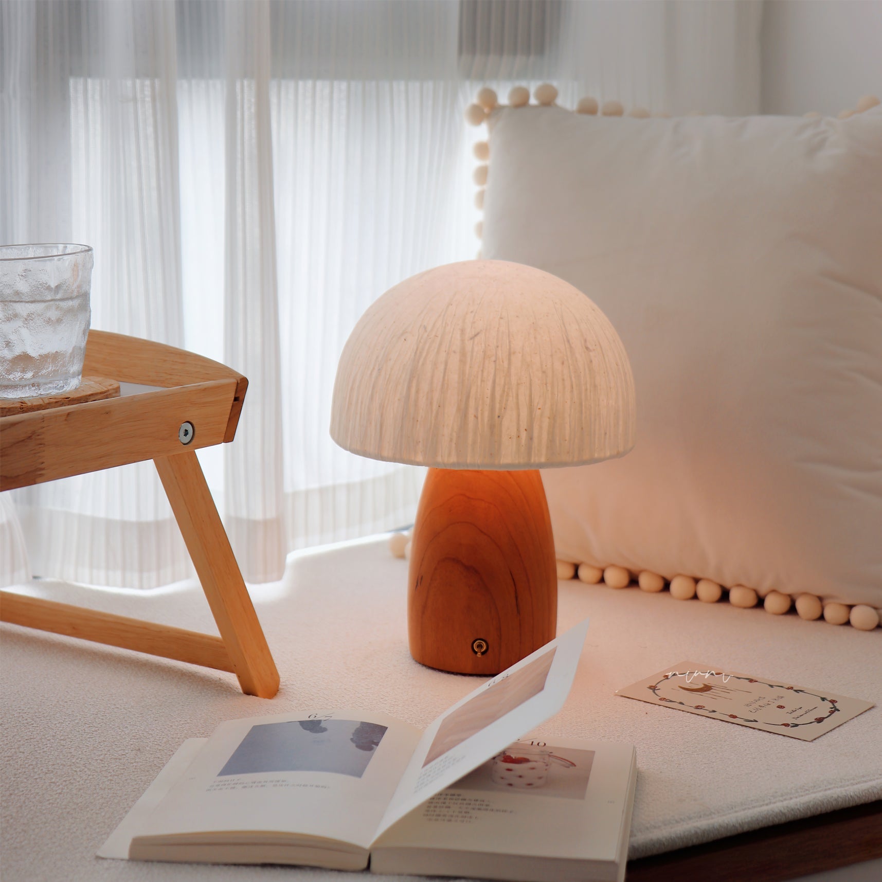 Mushroom Table Lamp with Adjustable Brightness - Modern LED Lighting for Home Decor & Nightstands