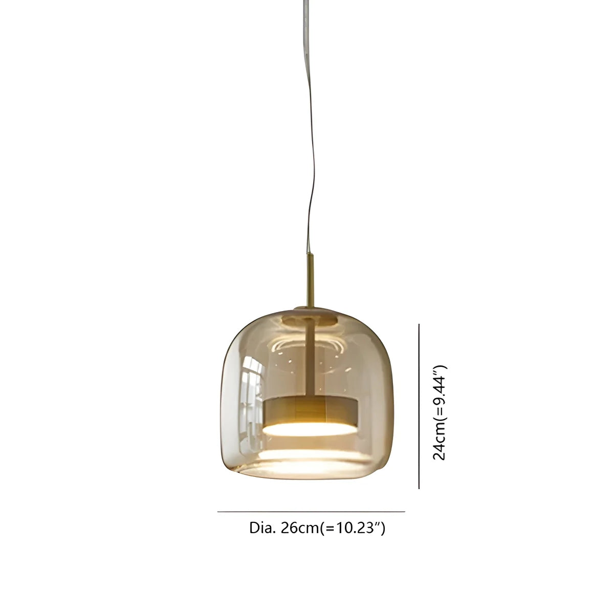 Modern Glass Pendant Light | Adjustable Cord, Sloped Ceiling Friendly & Ideal for Dining Room, Kitchen, or Living Area
