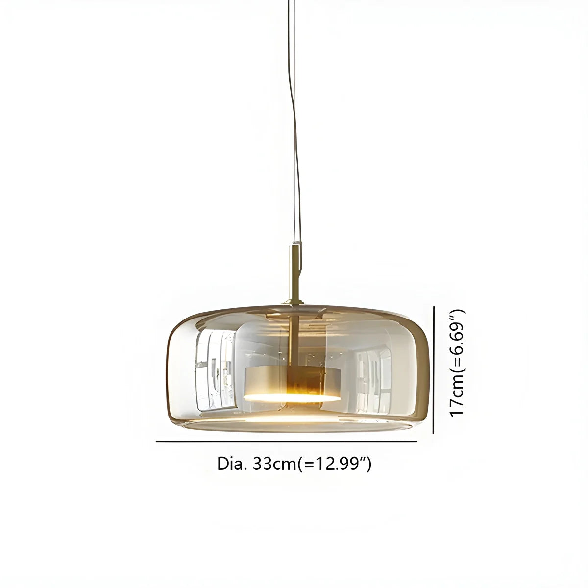 Modern Glass Pendant Light | Adjustable Cord, Sloped Ceiling Friendly & Ideal for Dining Room, Kitchen, or Living Area