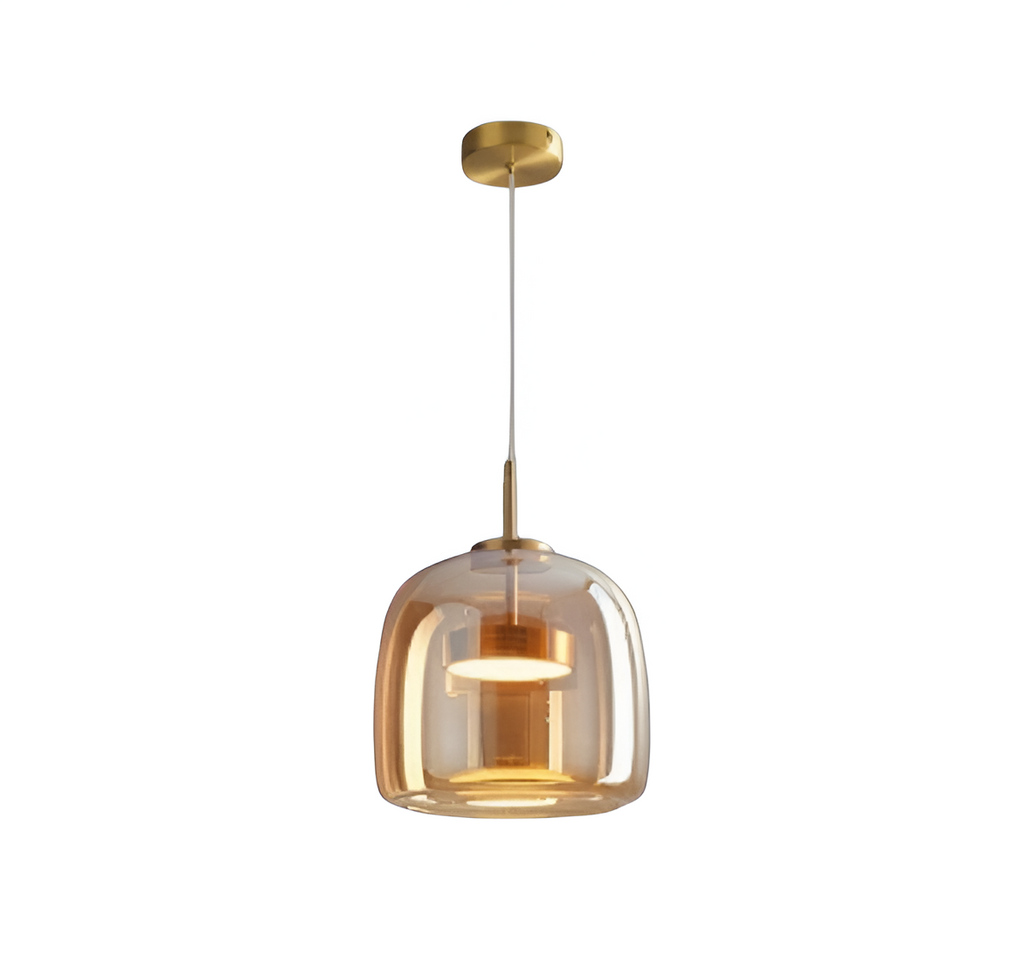 Glass LED Pendant Light with Retro Modern Style for Kitchen Island, Dining Room & Interior Hanging Lighting