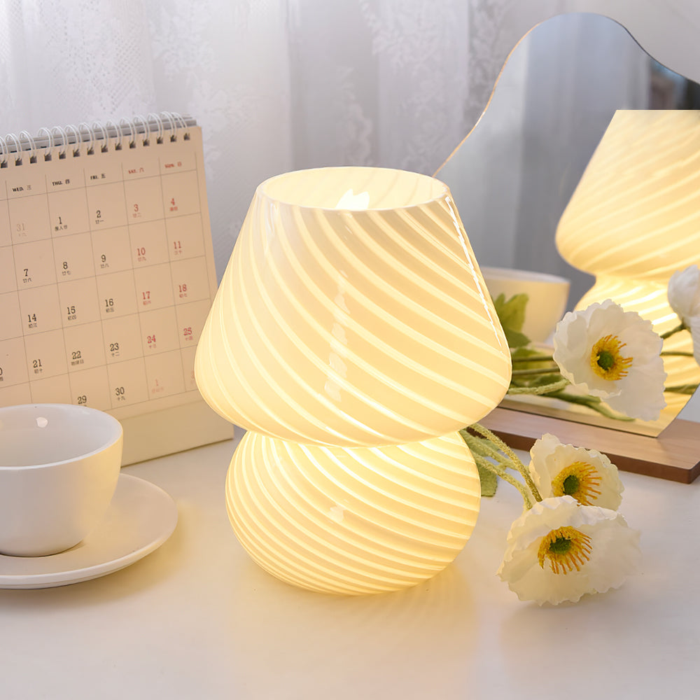 LED Glass Table Lamp - Modern Design with Adjustable Brightness for Living Room & Bedroom Use