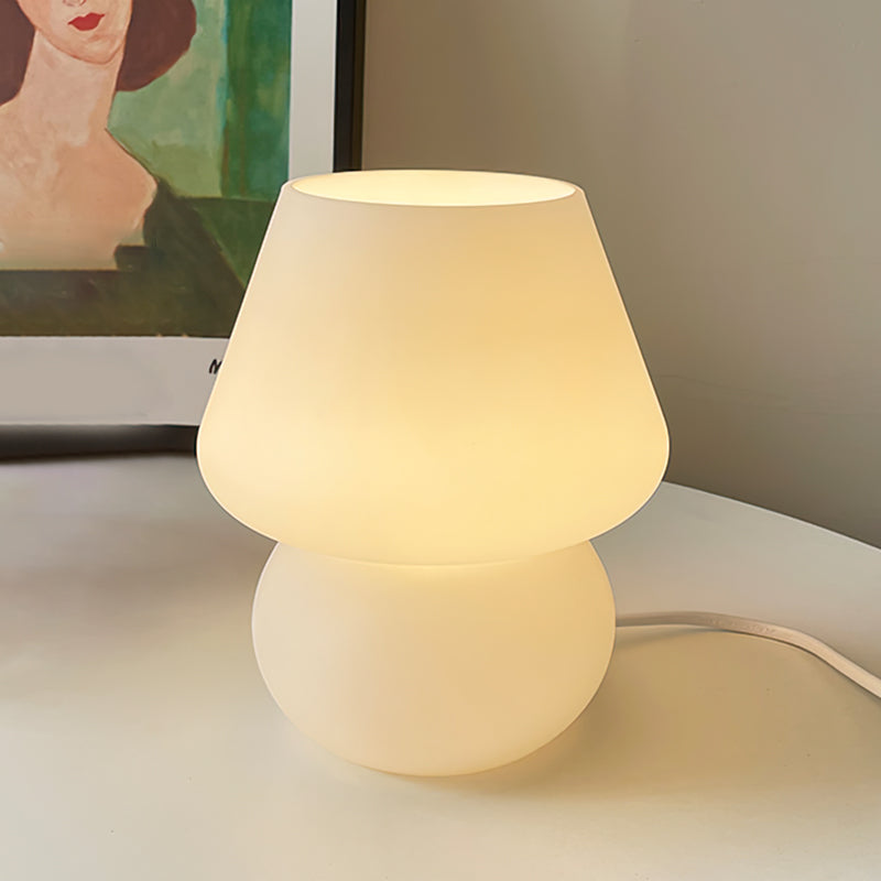 LED Glass Table Lamp - Modern Design with Adjustable Brightness for Living Room & Bedroom Use