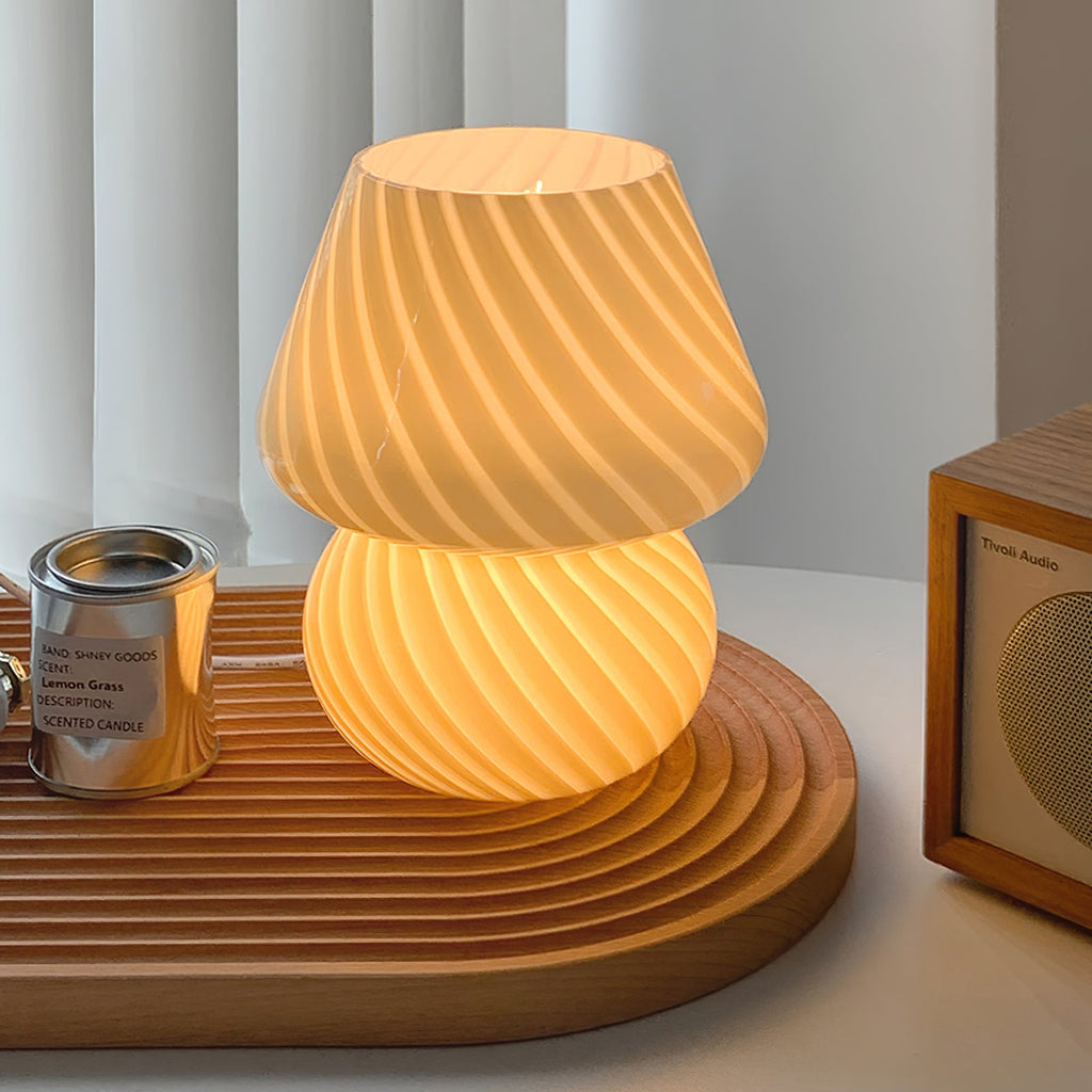 LED Glass Table Lamp - Modern Design with Adjustable Brightness for Living Room & Bedroom Use