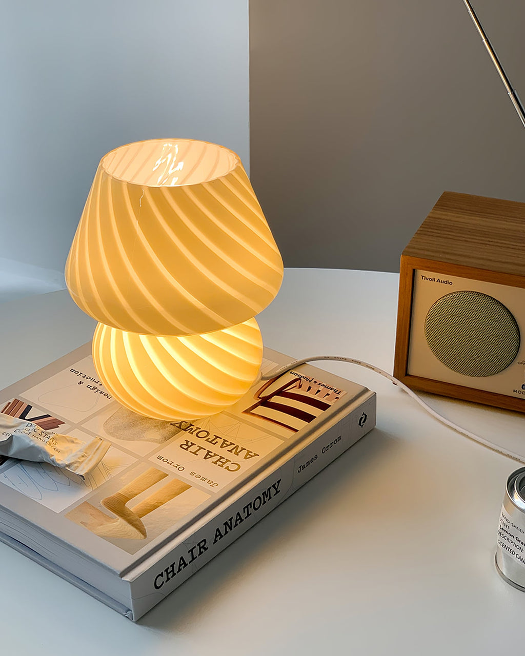 LED Glass Table Lamp - Modern Design with Adjustable Brightness for Living Room & Bedroom Use