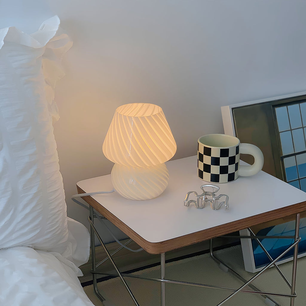 LED Glass Table Lamp - Modern Design with Adjustable Brightness for Living Room & Bedroom Use