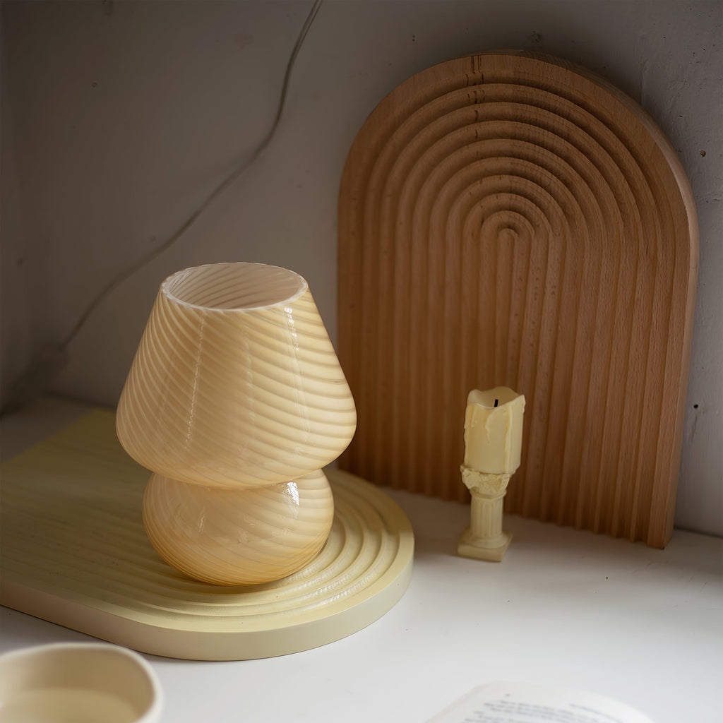 LED Glass Table Lamp - Modern Design with Adjustable Brightness for Living Room & Bedroom Use