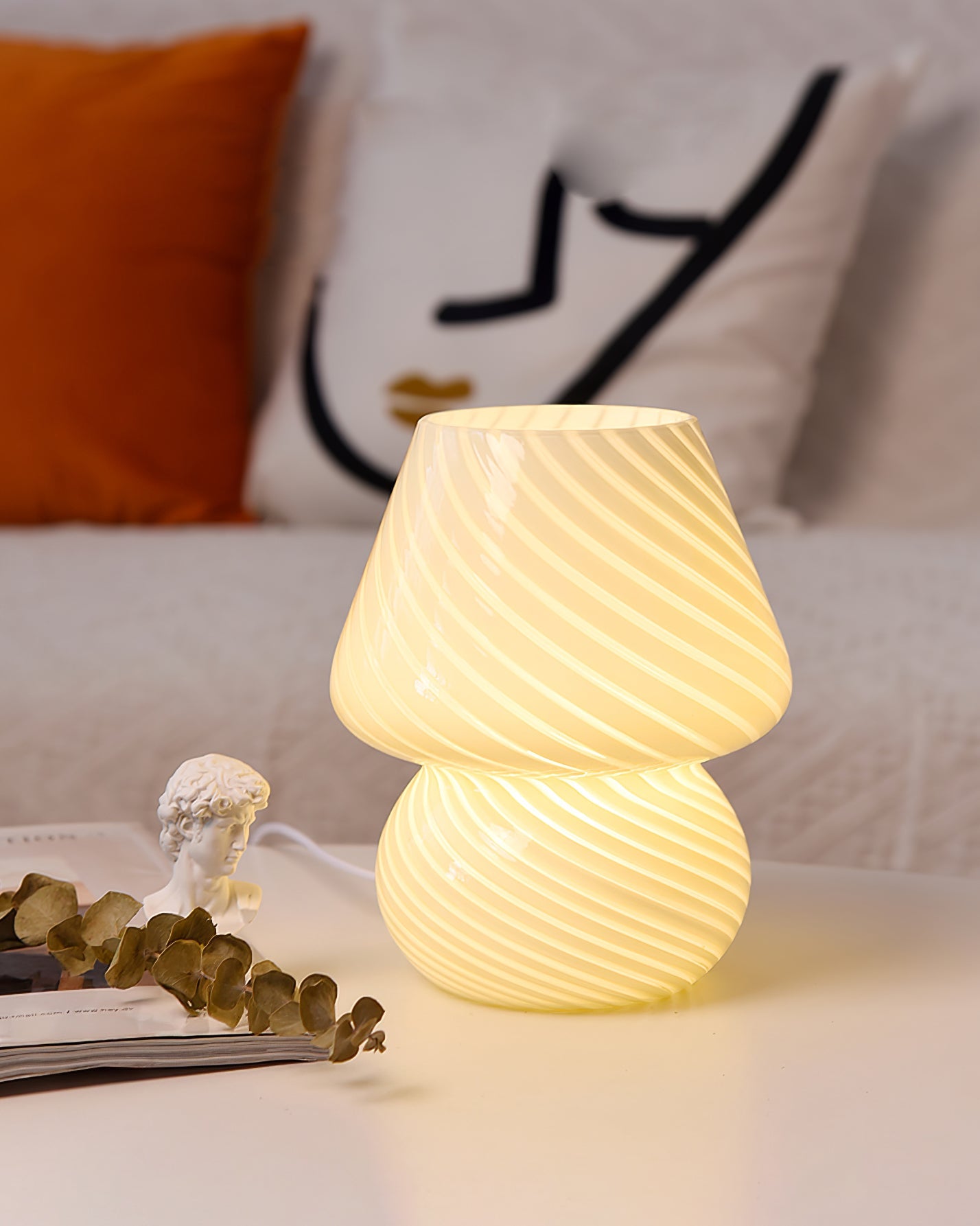 LED Glass Table Lamp - Modern Design with Adjustable Brightness for Living Room & Bedroom Use