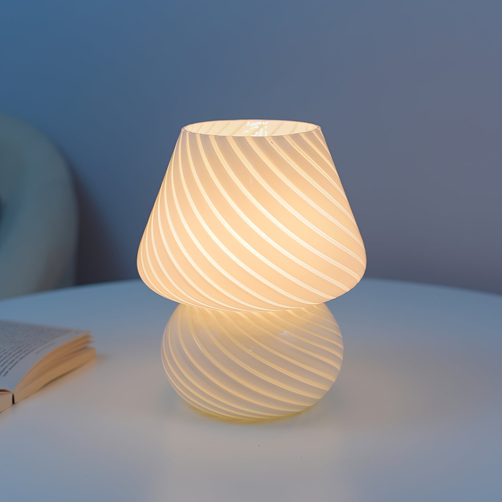 LED Glass Table Lamp - Modern Design with Adjustable Brightness for Living Room & Bedroom Use