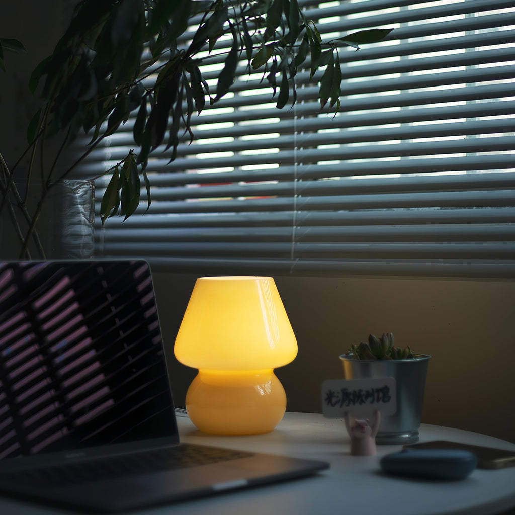 LED Glass Table Lamp - Modern Design with Adjustable Brightness for Living Room & Bedroom Use