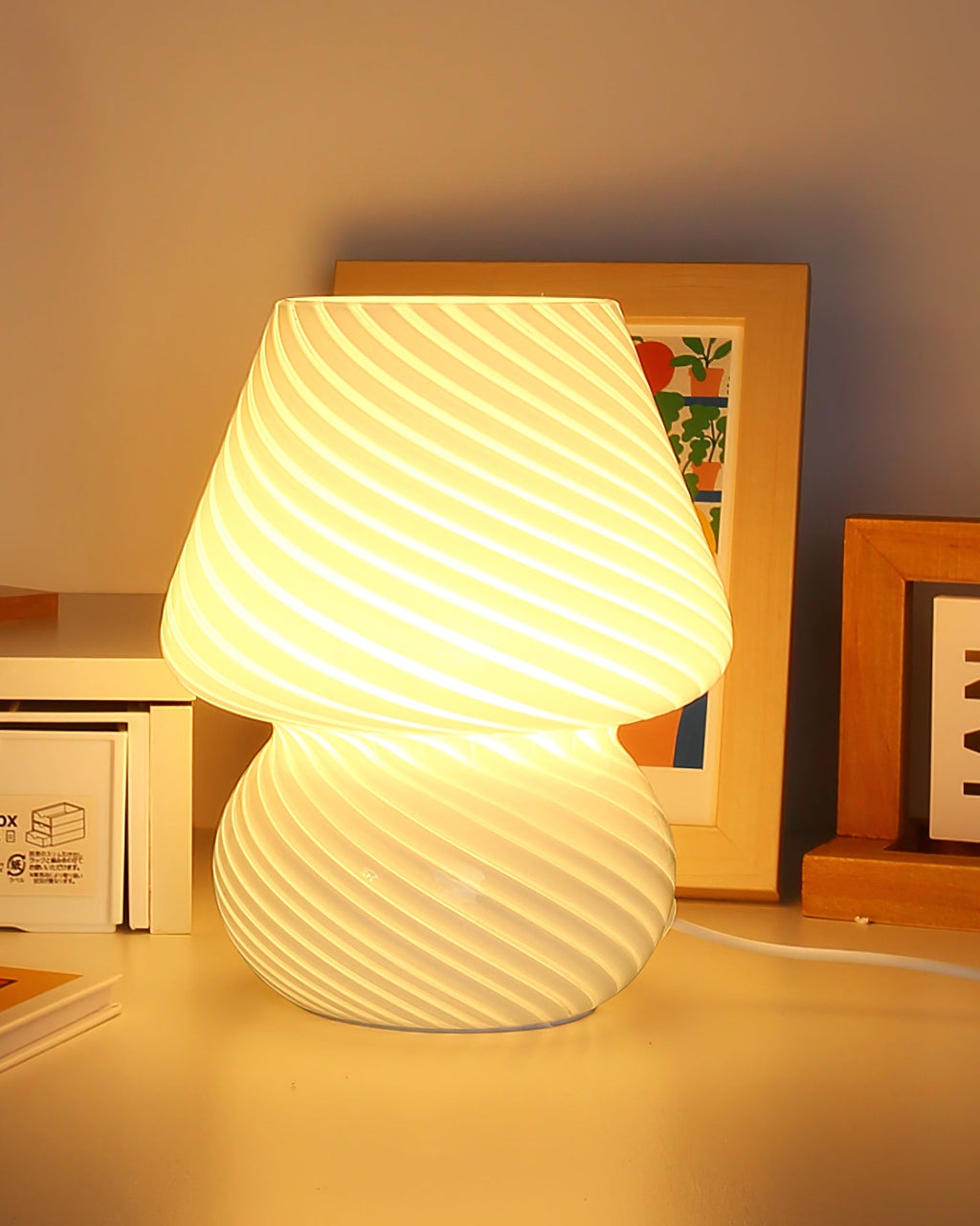 LED Glass Table Lamp - Modern Design with Adjustable Brightness for Living Room & Bedroom Use