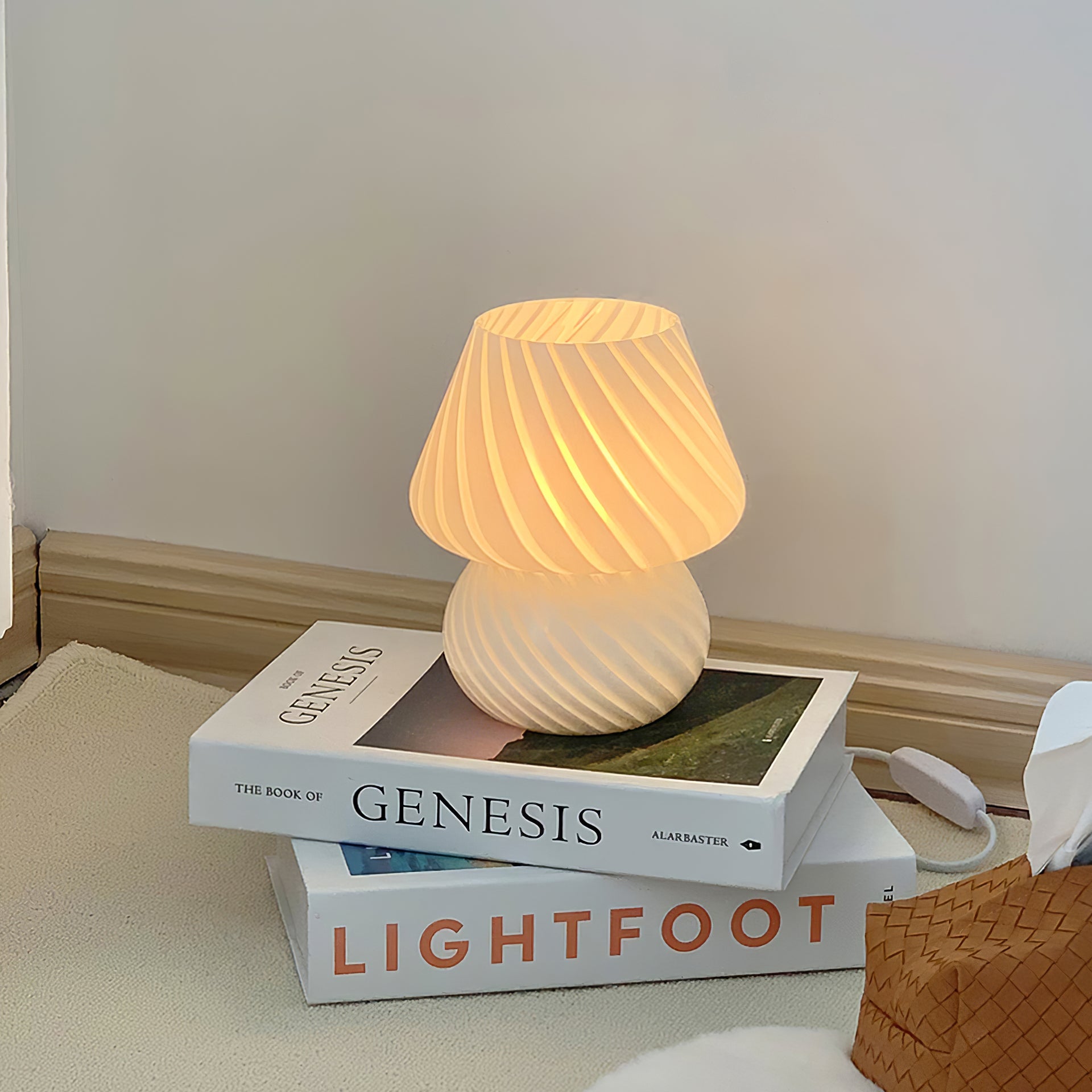 LED Glass Table Lamp - Modern Design with Adjustable Brightness for Living Room & Bedroom Use