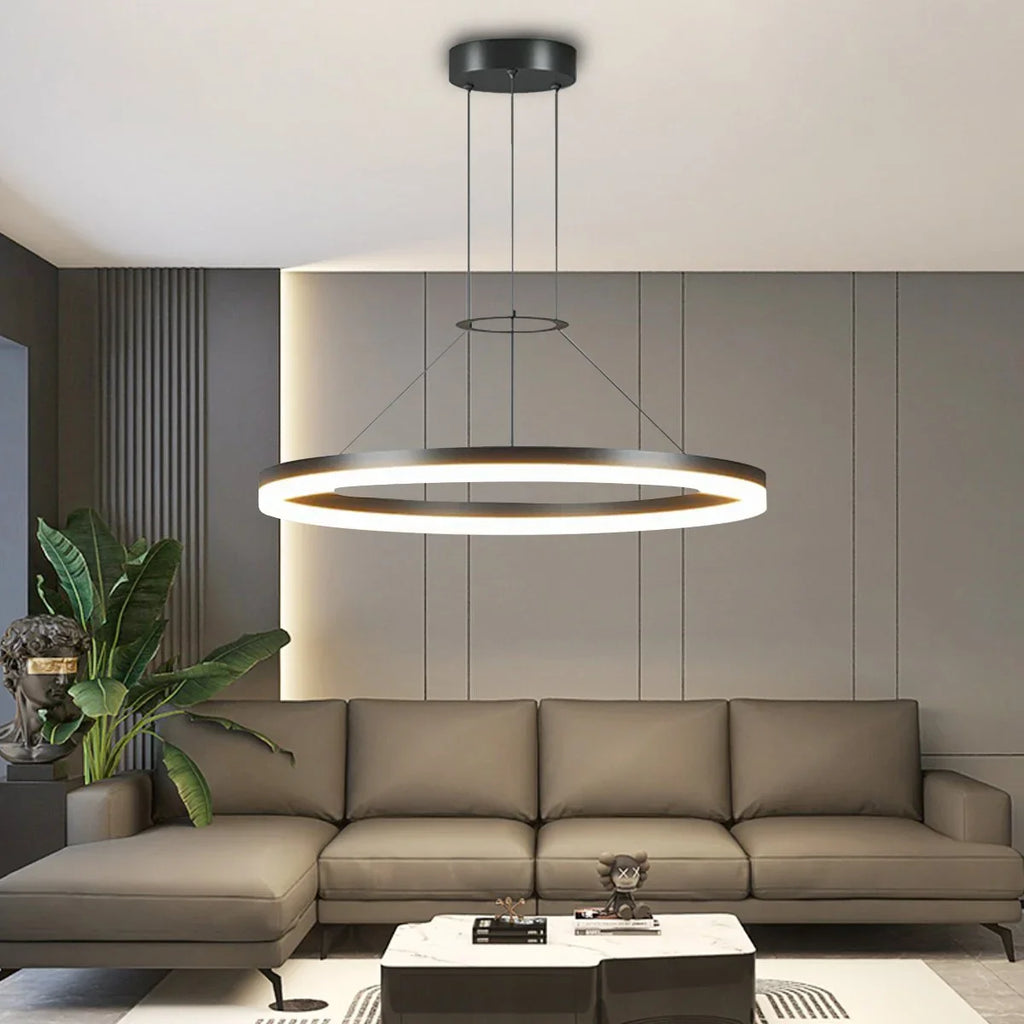Circular LED Pendant Light | Modern Design, Energy-Saving & Ideal for Living Room, Kitchen, and Office Spaces