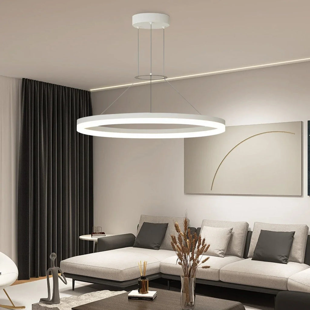 Circular LED Pendant Light | Modern Design, Energy-Saving & Ideal for Living Room, Kitchen, and Office Spaces