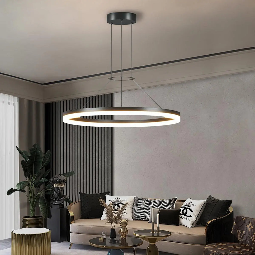 Circular LED Pendant Light | Modern Design, Energy-Saving & Ideal for Living Room, Kitchen, and Office Spaces