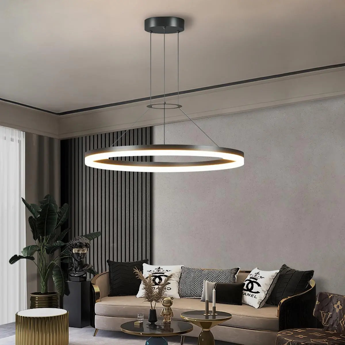Circular LED Pendant Light | Modern Design, Energy-Saving & Ideal for Living Room, Kitchen, and Office Spaces