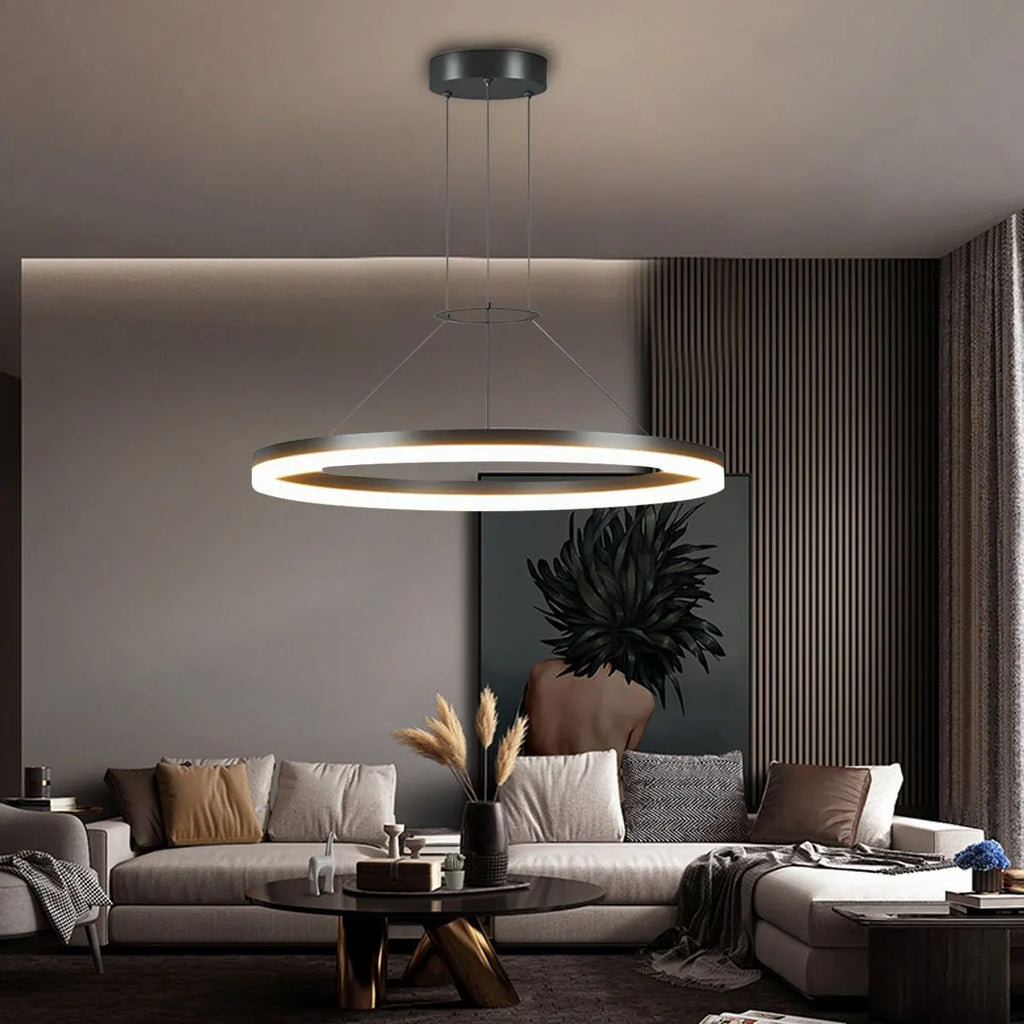 Circular LED Pendant Light | Modern Design, Energy-Saving & Ideal for Living Room, Kitchen, and Office Spaces