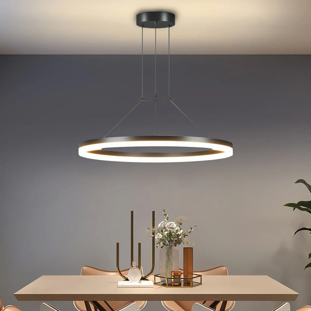 Circular LED Pendant Light | Modern Design, Energy-Saving & Ideal for Living Room, Kitchen, and Office Spaces