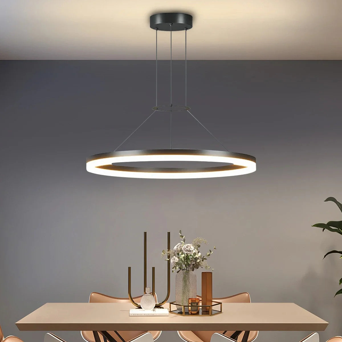 Circular LED Pendant Light | Modern Design, Energy-Saving & Ideal for Living Room, Kitchen, and Office Spaces