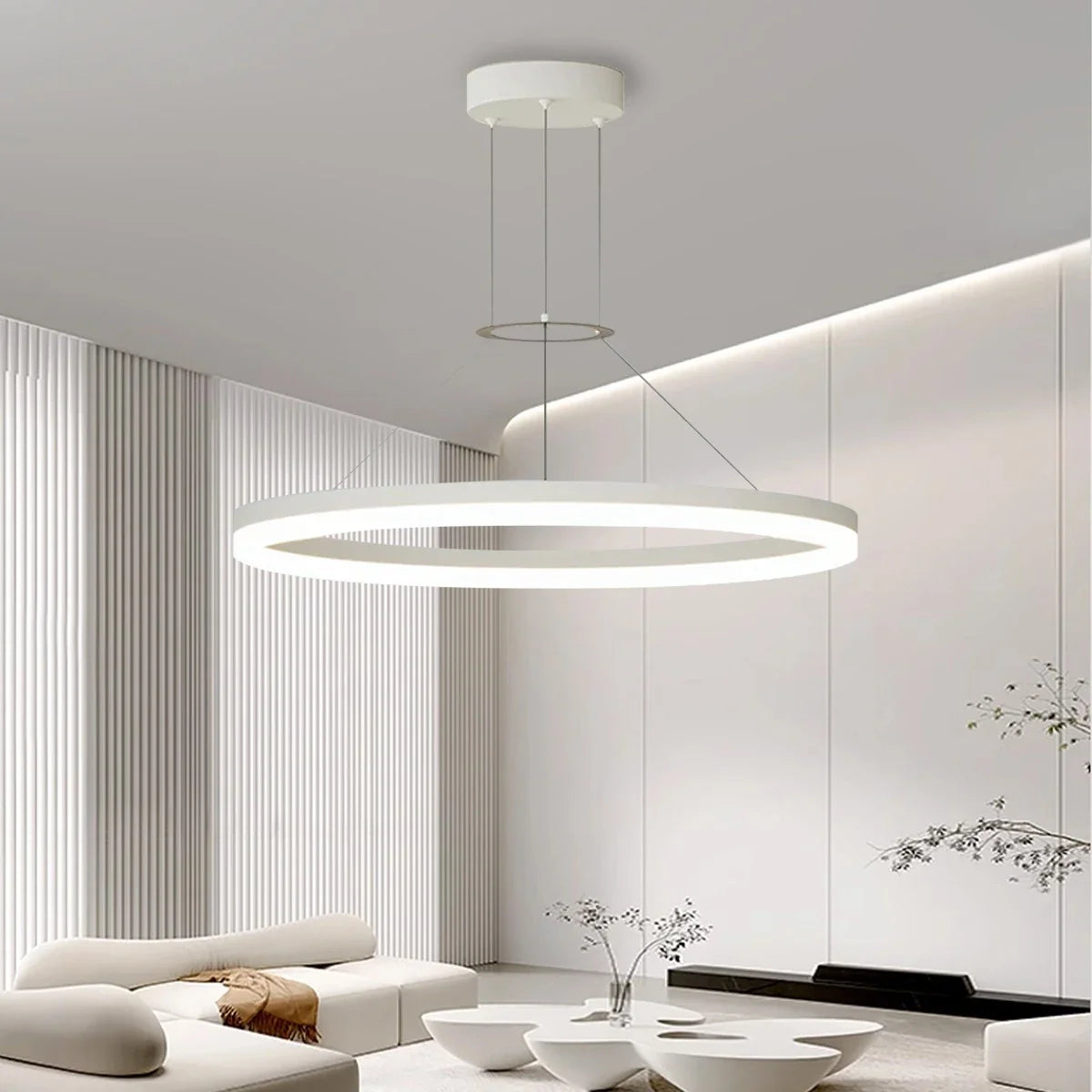 Circular LED Pendant Light | Modern Design, Energy-Saving & Ideal for Living Room, Kitchen, and Office Spaces