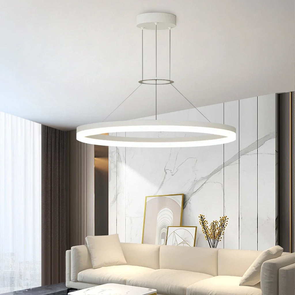 Circular LED Pendant Light | Modern Design, Energy-Saving & Ideal for Living Room, Kitchen, and Office Spaces