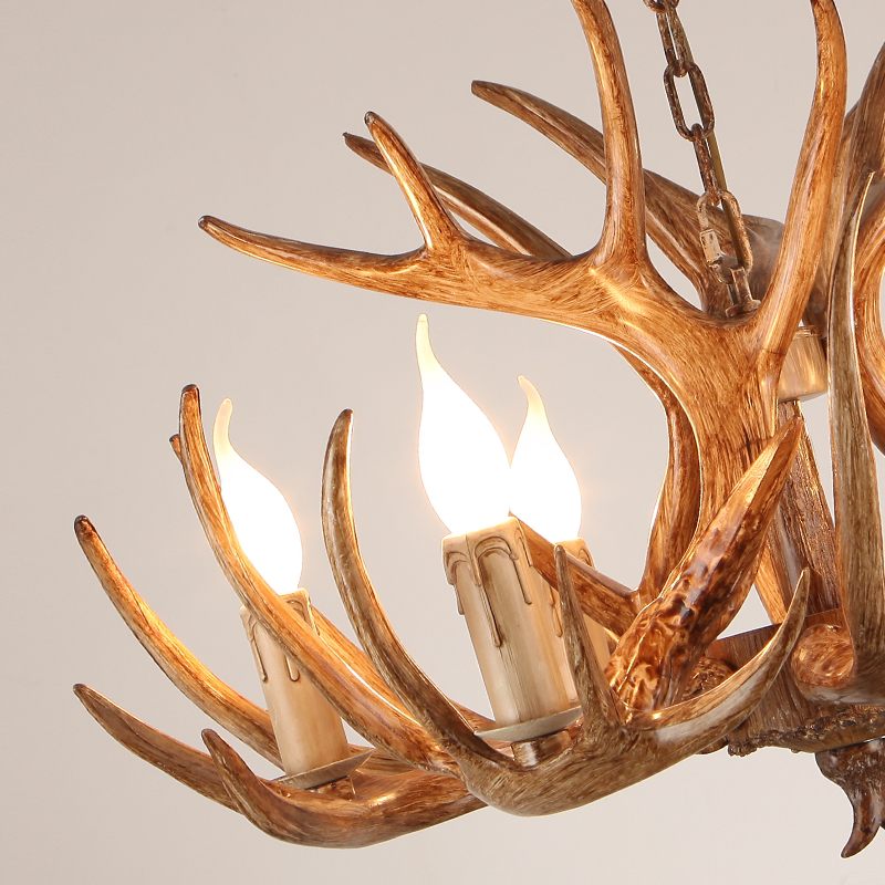 Antler Shape Resin Chandelier | Adjustable Height, Rustic Elegance & Ideal for Living Room, Dining Area, or Entryway
