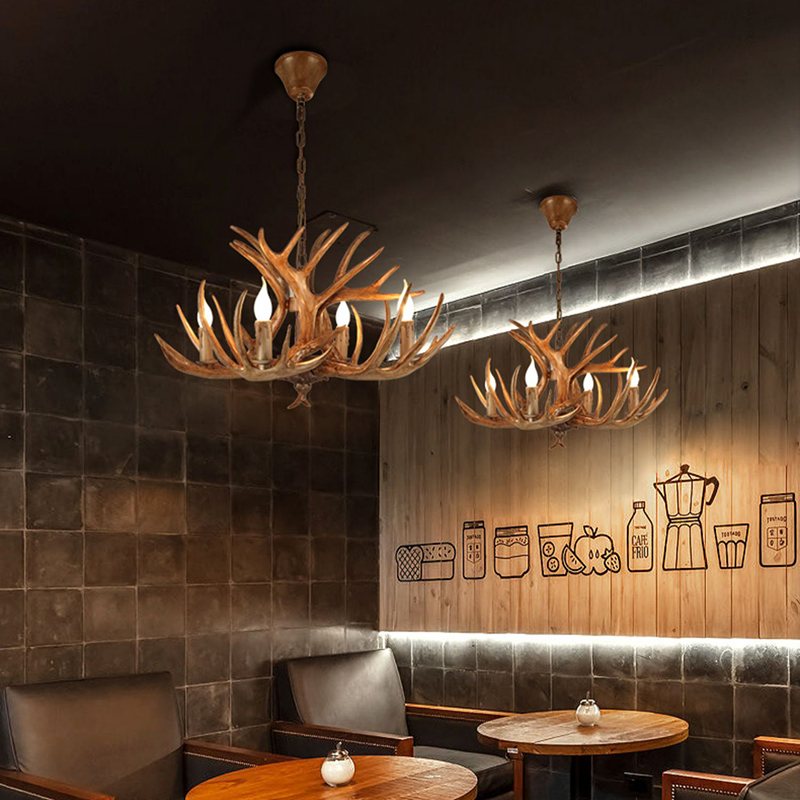 Antler Shape Resin Chandelier | Adjustable Height, Rustic Elegance & Ideal for Living Room, Dining Area, or Entryway