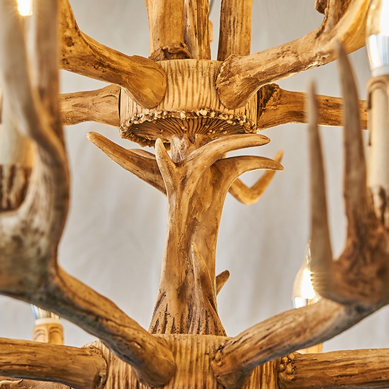 Antler Shape Resin Chandelier | Adjustable Height, Rustic Elegance & Ideal for Living Room, Dining Area, or Entryway
