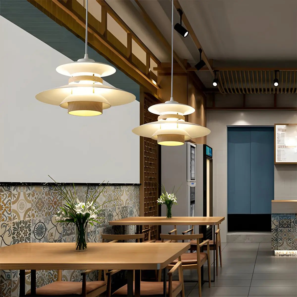 UFO Pendant Light | Adjustable Height, Durable Metal & Wood Design for Kitchen and Dining Areas