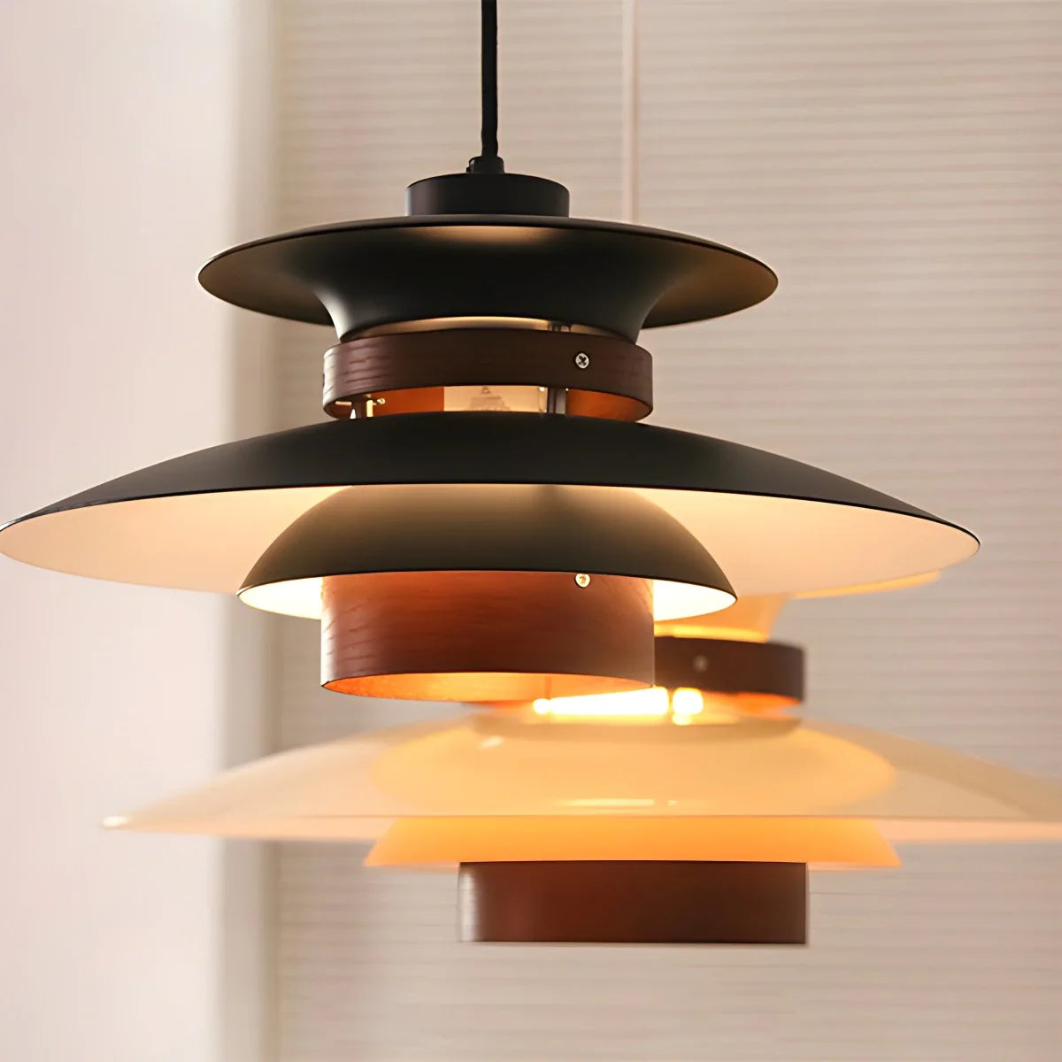 UFO Pendant Light | Adjustable Height, Durable Metal & Wood Design for Kitchen and Dining Areas