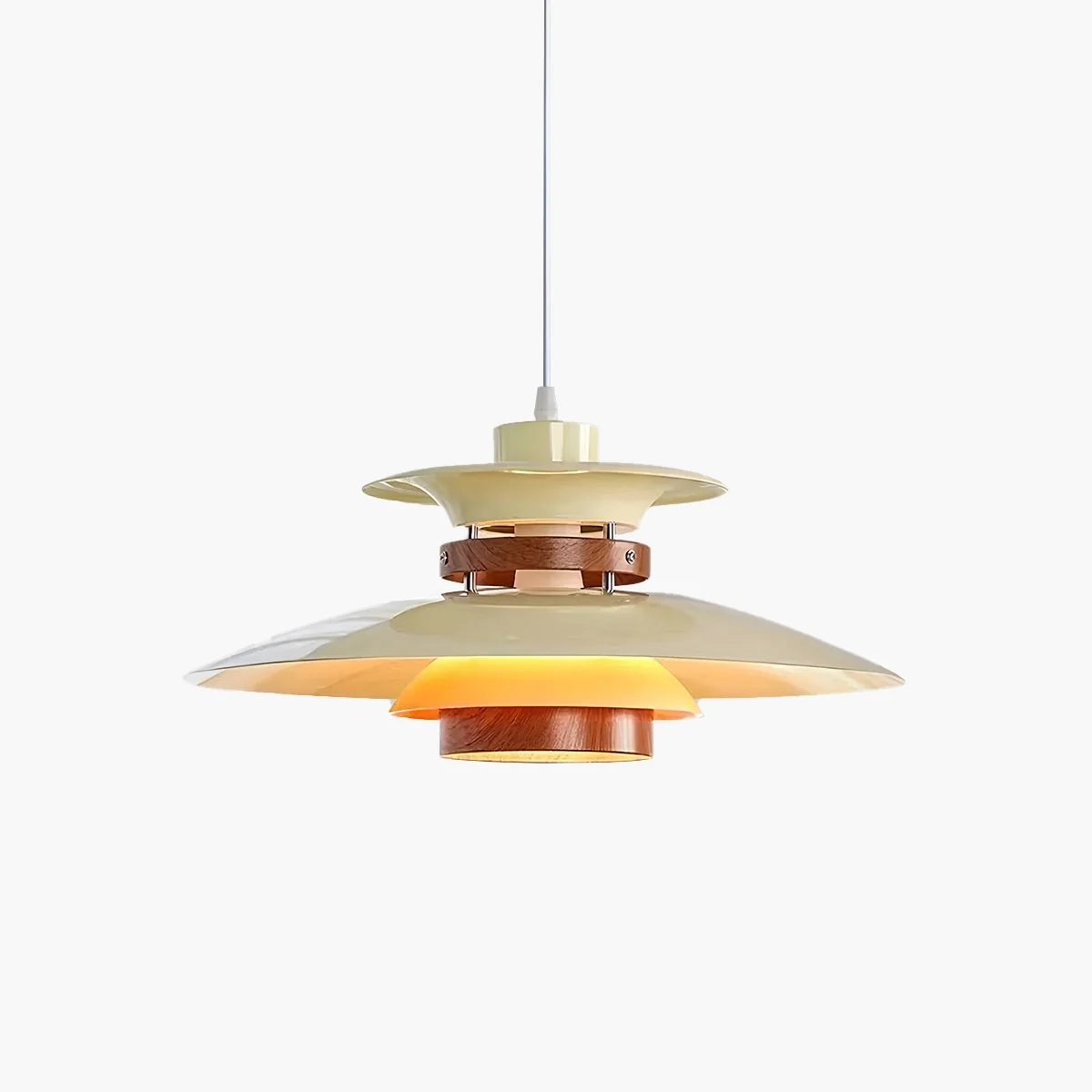 UFO Pendant Light | Adjustable Height, Durable Metal & Wood Design for Kitchen and Dining Areas
