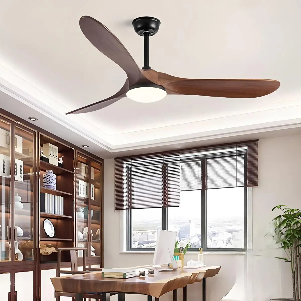 Nordic Solid Wood Ceiling Fan with Light | Reversible Motor, Quiet Operation & Ideal for Year-Round Home Comfort