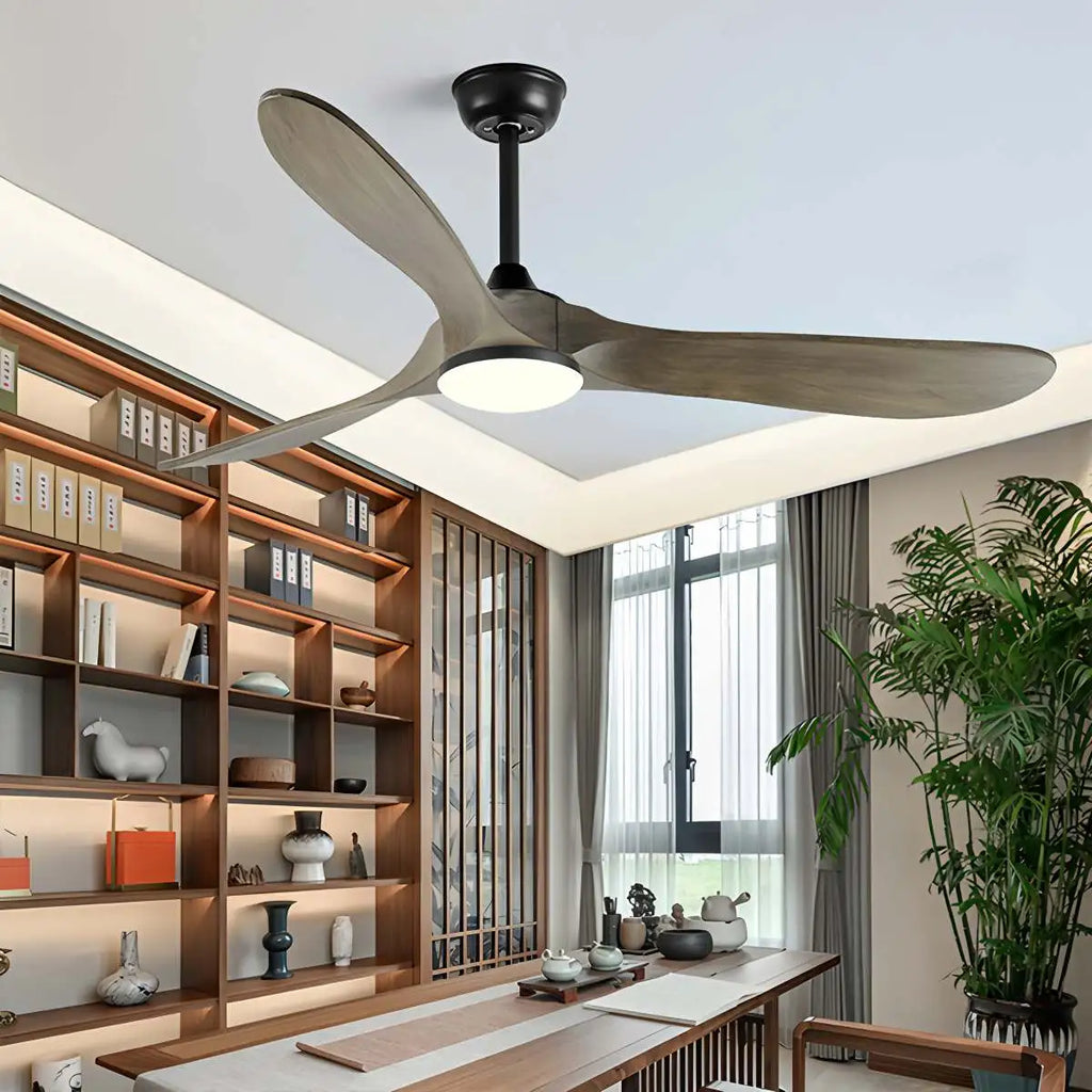 Nordic Solid Wood Ceiling Fan with Light | Reversible Motor, Quiet Operation & Ideal for Year-Round Home Comfort