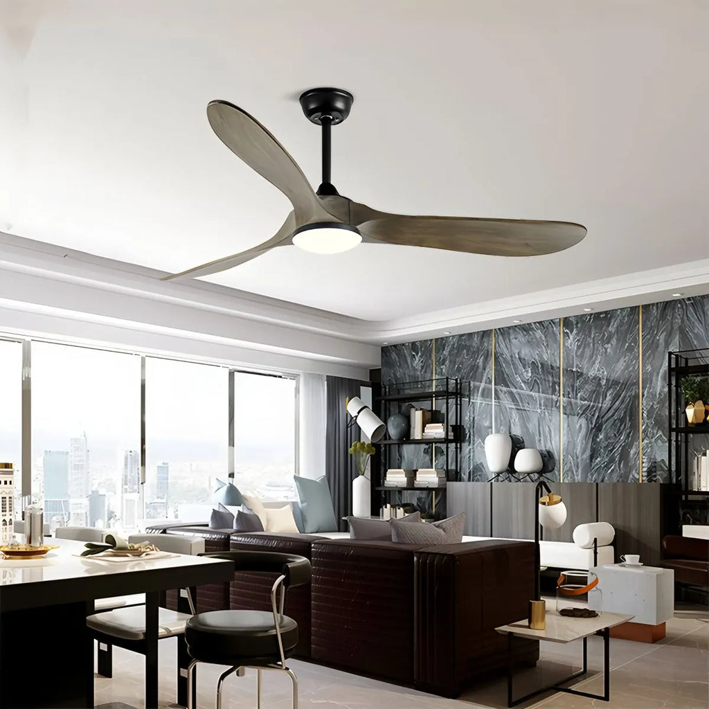 Nordic Solid Wood Ceiling Fan with Light | Reversible Motor, Quiet Operation & Ideal for Year-Round Home Comfort