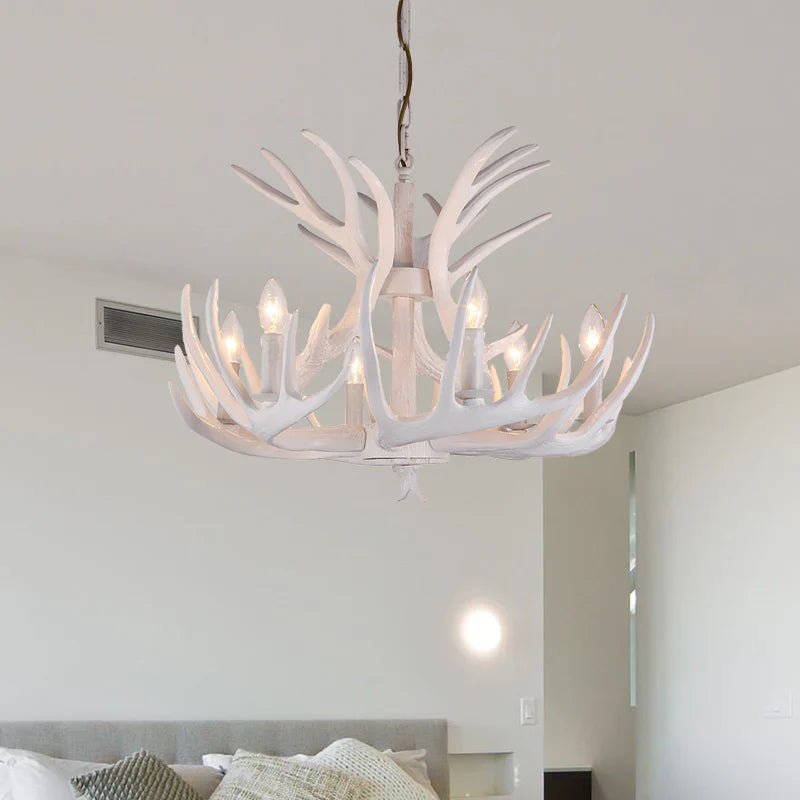 Antler Shape Resin Chandelier | Adjustable Height, Rustic Elegance & Ideal for Living Room, Dining Area, or Entryway