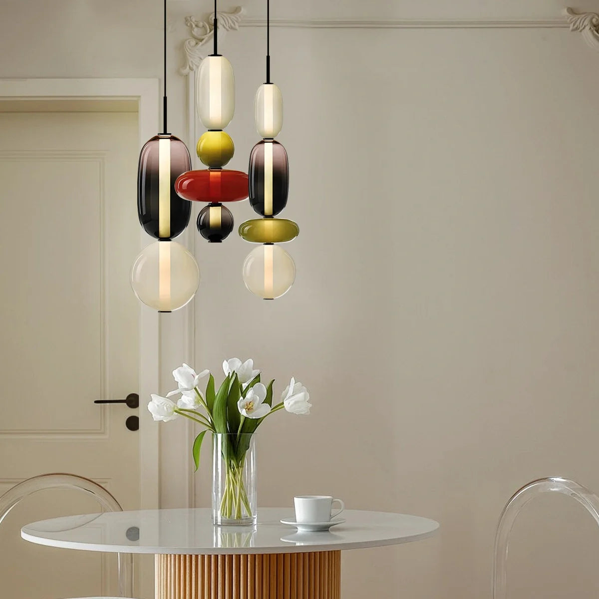 Candied Glass Pendant Light | Colorful Hand-Blown Shades & Soft Ambient Glow for Bedrooms, Kitchens, and Creative Interiors